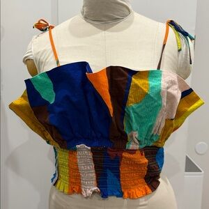 Plenty by Tracy Reese Multicolor Patchwork Top XL